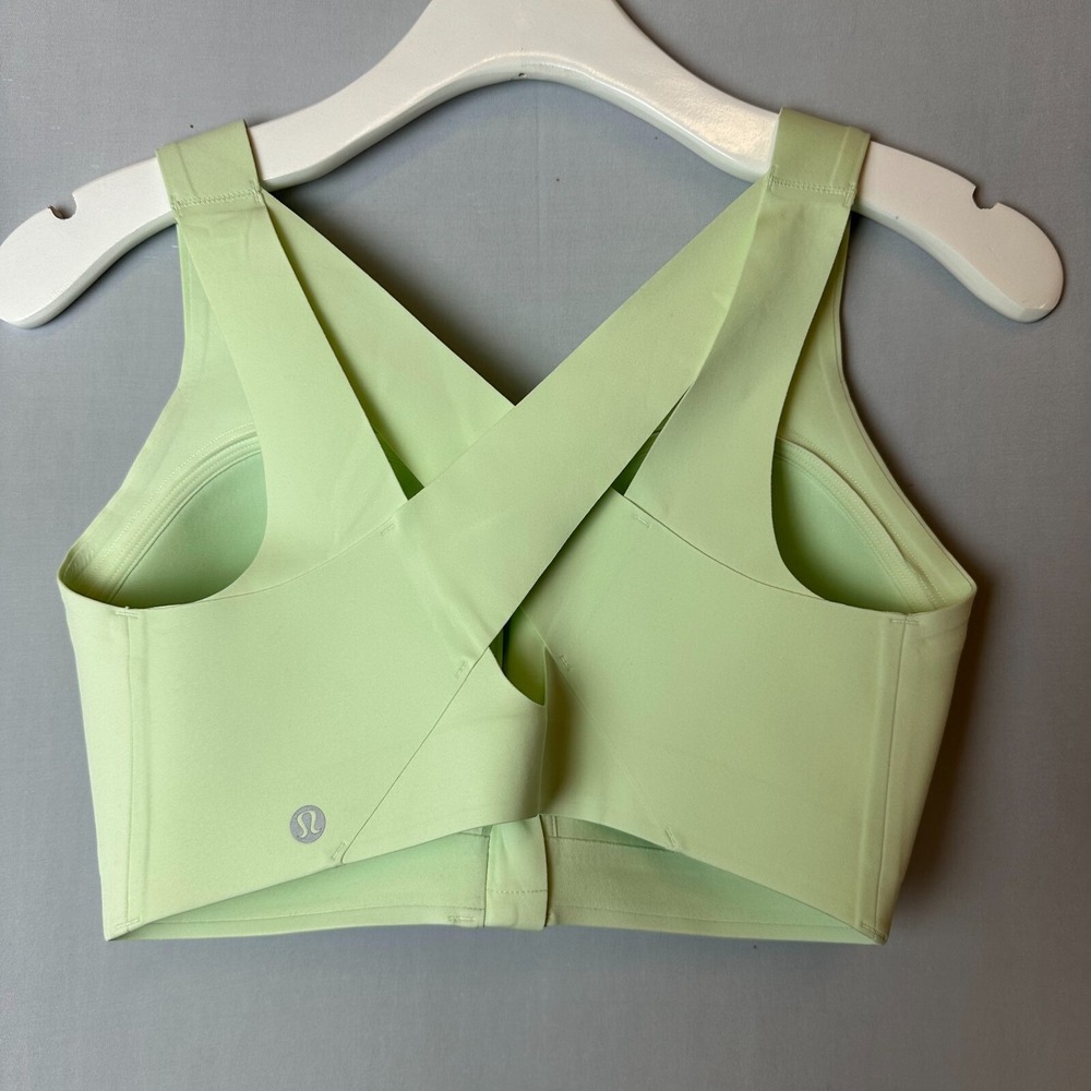 Lululemon Bra Womens 32C Green Sports Enlite Front Zip‎ High Support Running - Picture 7 of 13